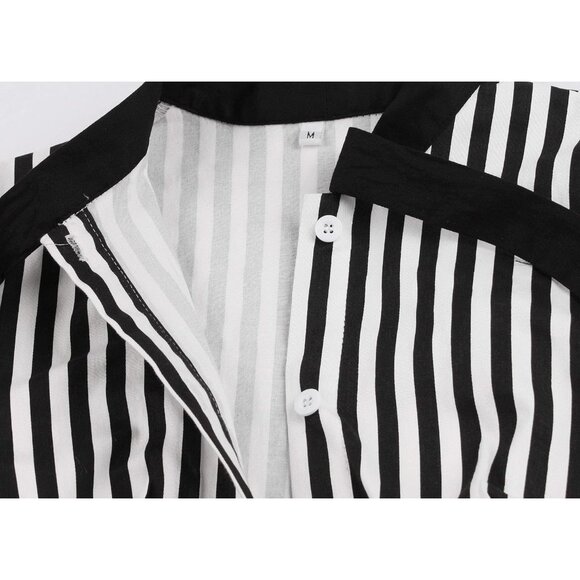 Women's Vintage Button Down Shirt Dress Cotton Spandex Plus Size Casual - Picture 4 of 6